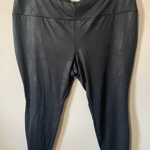 Terra & Sky Black Faux Leather Pants